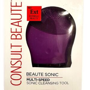 Consult Beaute Multi-Speed Sonic Cleaning Facial Tool Purple-New in Box-Sealed